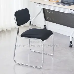 Office Chair: Conference Style Chrome Armless Office Chair