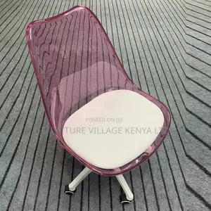 Office Chair: Swivel Transparent Modern Plastic Eames Stool