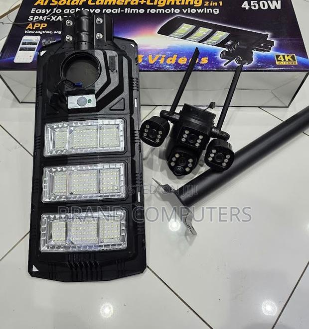 Ai Solar Camera + 450w Lighting 2 in 1 V380pro App