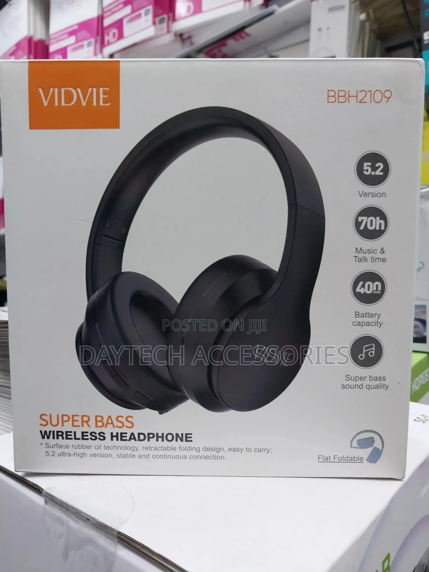 Super Bass Wireless Headphone Vidvie Bbh2109 Black