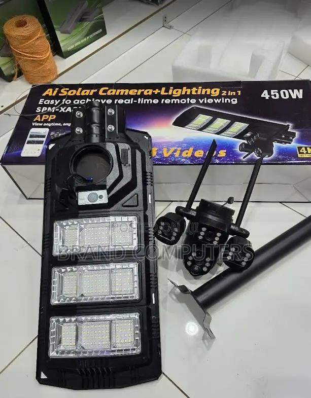 4g Solar Powered Ai CCTV Camera on 450w Solar Street Light