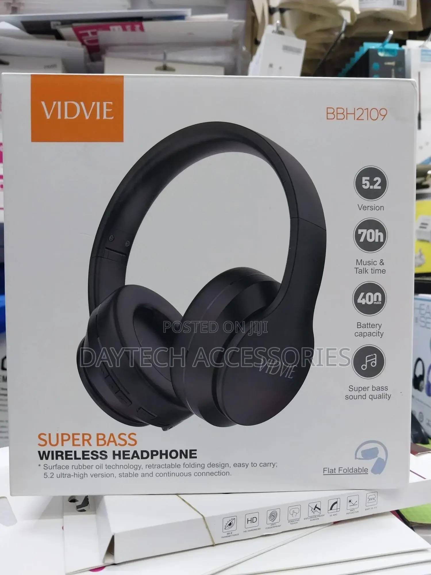 Vidvie Bbh2109 Black Bass Wireless Bluetooth Headphones