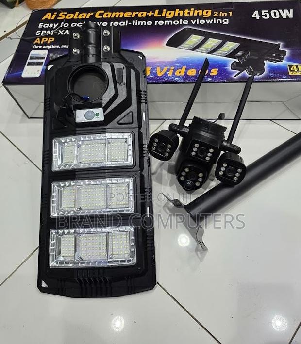 4g Solar PTZ Outdoor Camera With 450w Street Floodlight
