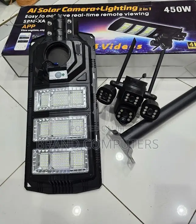 4g Solar PTZ Outdoor Camera With 450w Street Floodlight