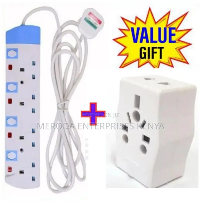 4 Way Power Extension +Free Universal Plug Adapter