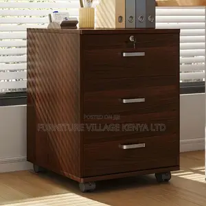 Cabinets: Pedestal 3-Drawer Brown Wood Storage Cabinet
