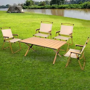Foldable Camping Picnic Table With 4 Chairs and Storage Box