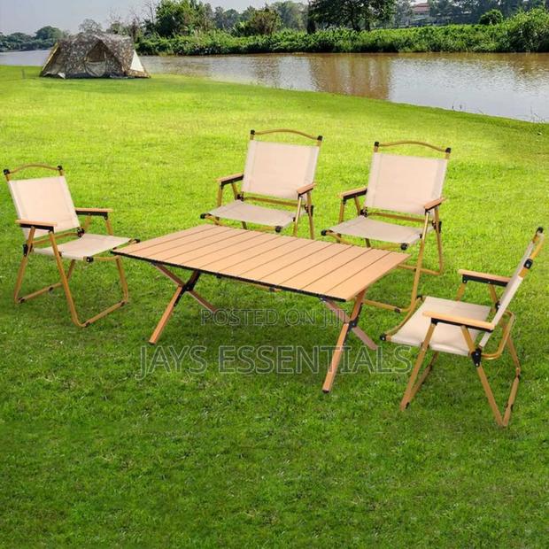 Foldable Camping Picnic Table With 4 Chairs and Storage Box - thumbnail 3