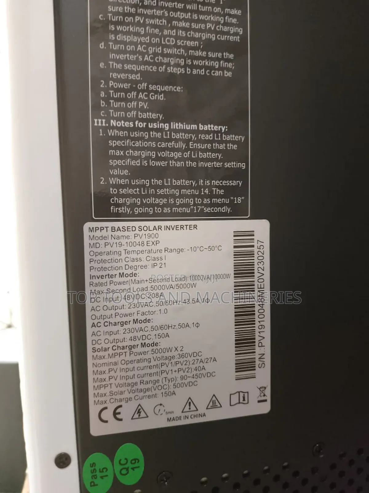 Must 10 Kva 48v 500 VDC MPPT Based Solar Hybrid Inverter