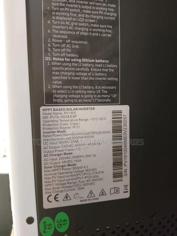 Must 10 Kva 48v 500 VDC MPPT Based Solar Hybrid Inverter - thumbnail 3