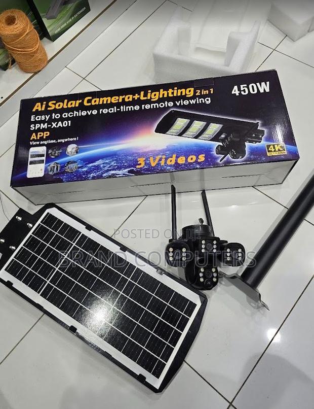 450w Solar Street Light 4g CCTV Solar Camera 2 in 1