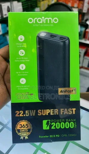 Original 20000mah Super Fast 22.5w Power Bank(Opb-7204q).