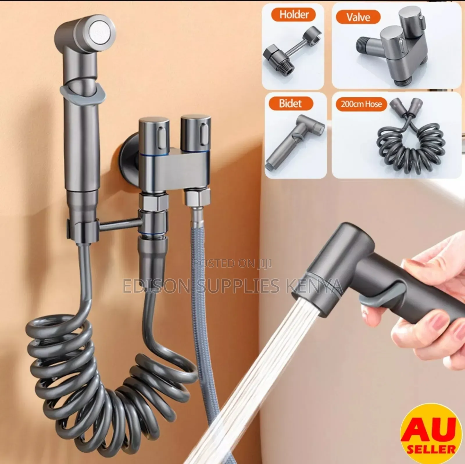 Black Arabic Shower With 2 Way Outlet Shattafs Bidet Sprayer
