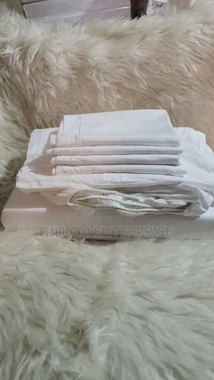 *White Fitted Stripped Bedsheets