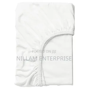 *White Fitted Stripped Bedsheets
