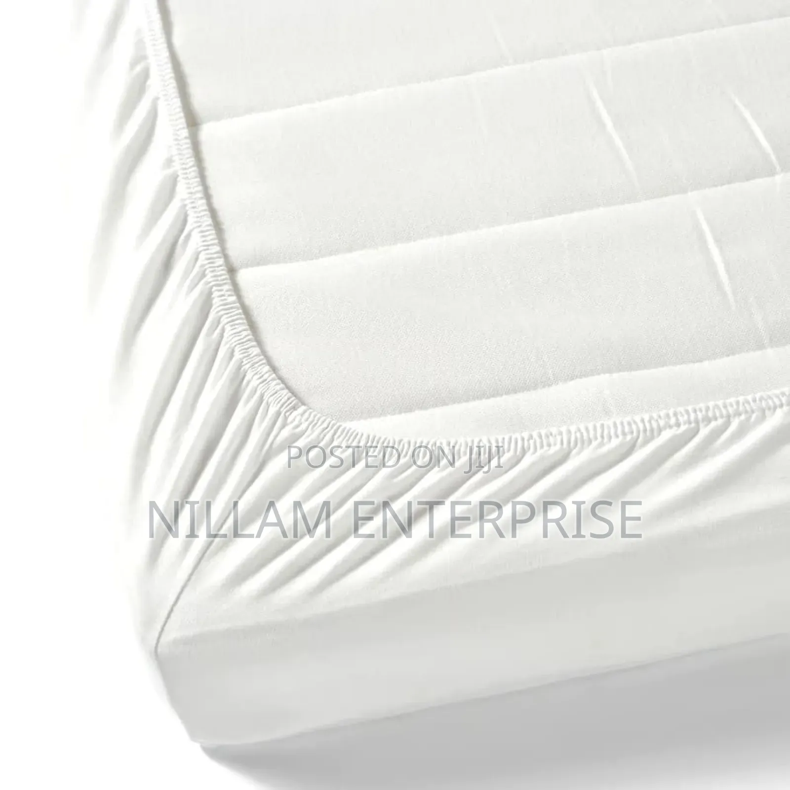 *White Fitted Stripped Bedsheets
