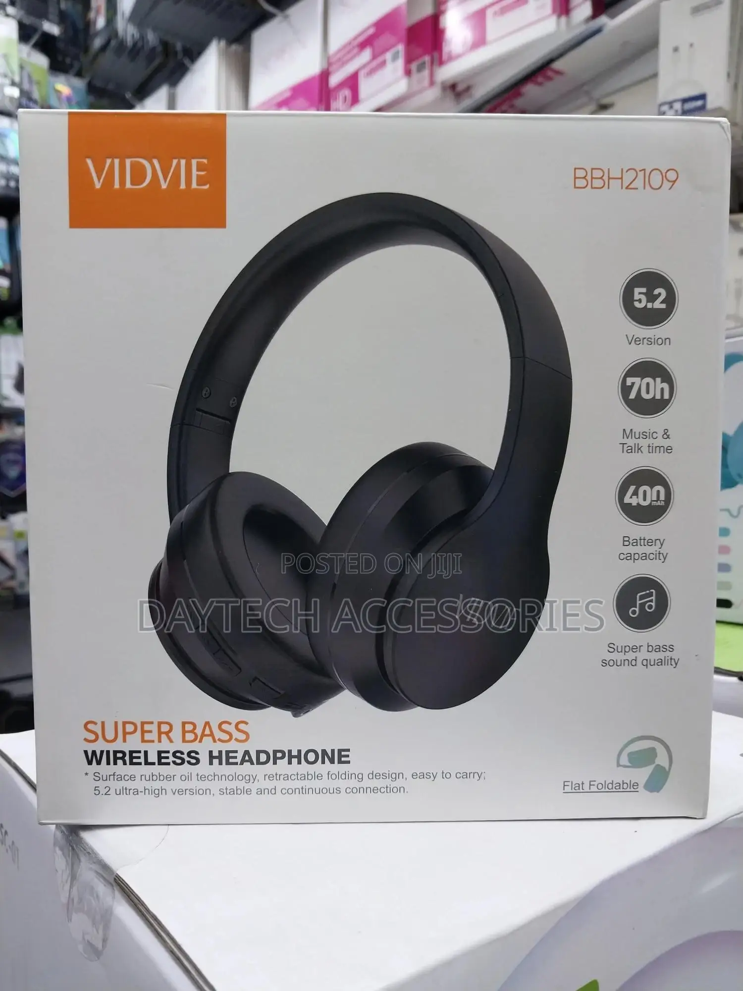 Super Bass Wireless Headphone Vidvie Bbh2109 Black