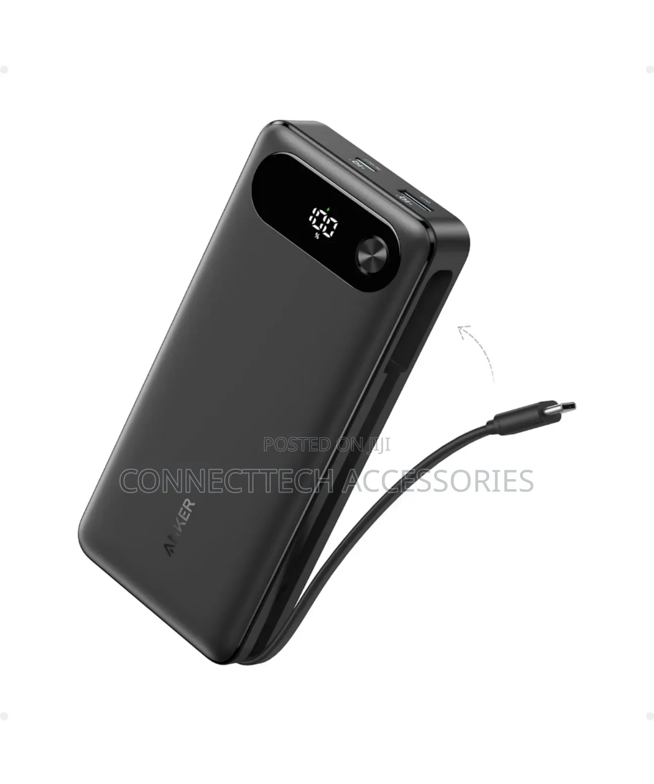 Anker Power Bank 20,000mah Capacity,87w,Built-in Usb C Cable