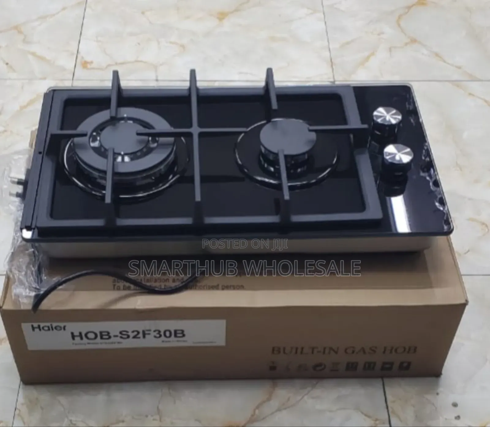 Haier Glass Inbuilt 2 Burner With Wok Burner Hob Cooker