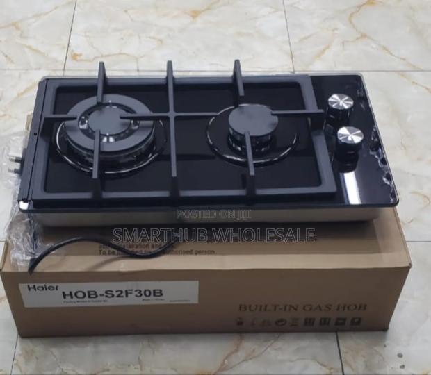 Haier Glass Inbuilt 2 Burner With Wok Burner Hob Cooker