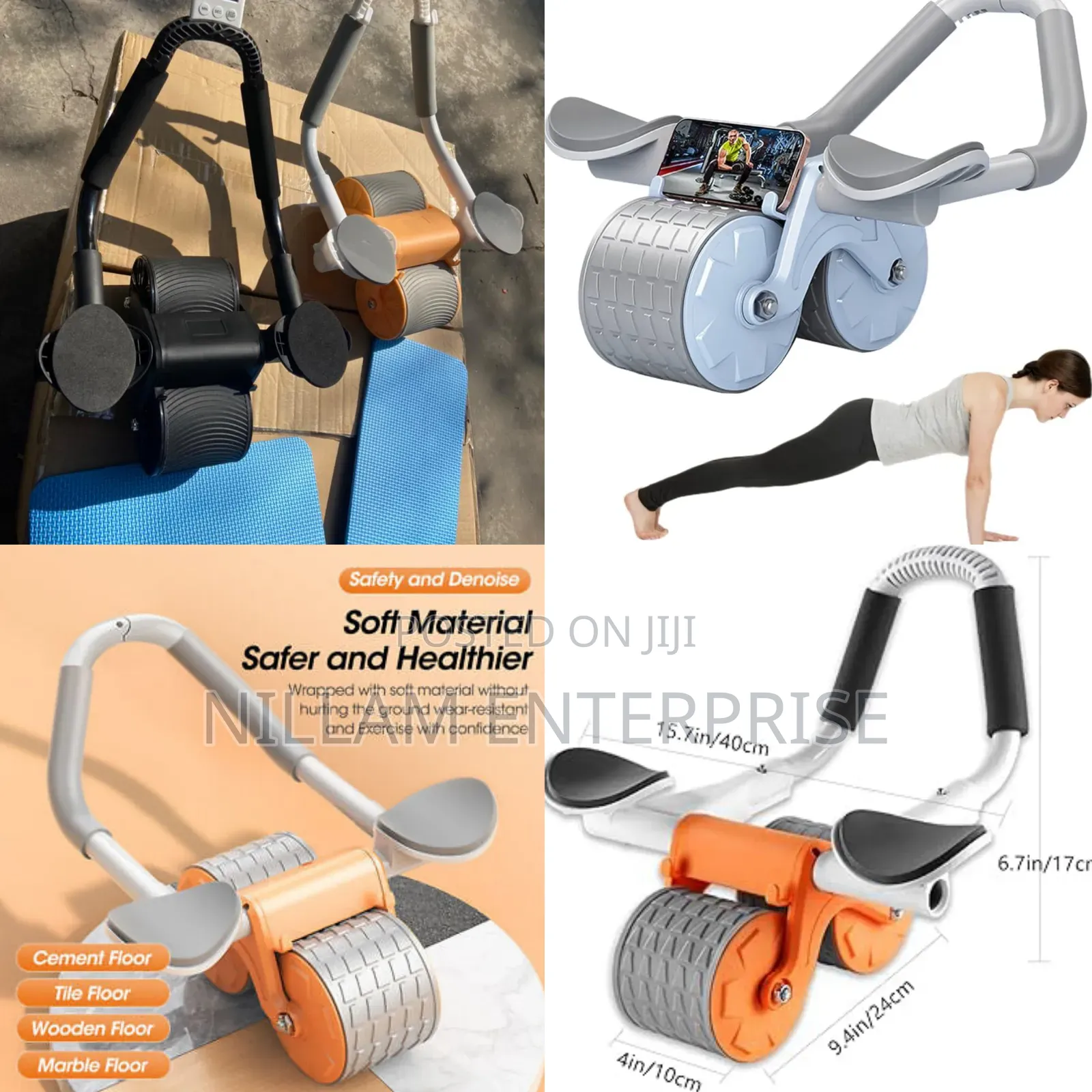 2 Elbow Pad Automatic Rebound Abdominal Wheel