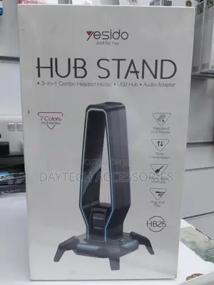 Yesido Hb25 3in1 Headset Stand With RGB Lights Usb Hub