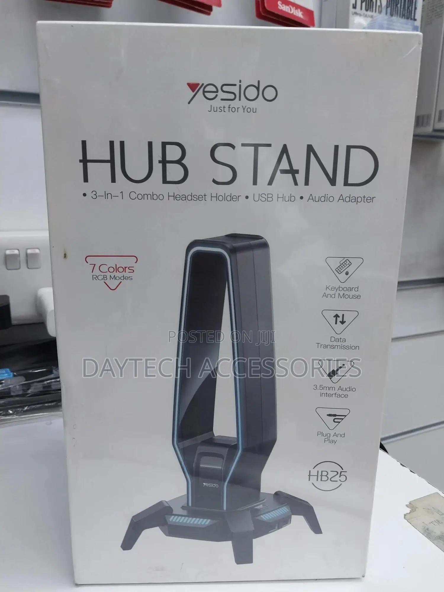 Yesido Hb25 3.5mm RGB Muiti Functionel Headphone Holder