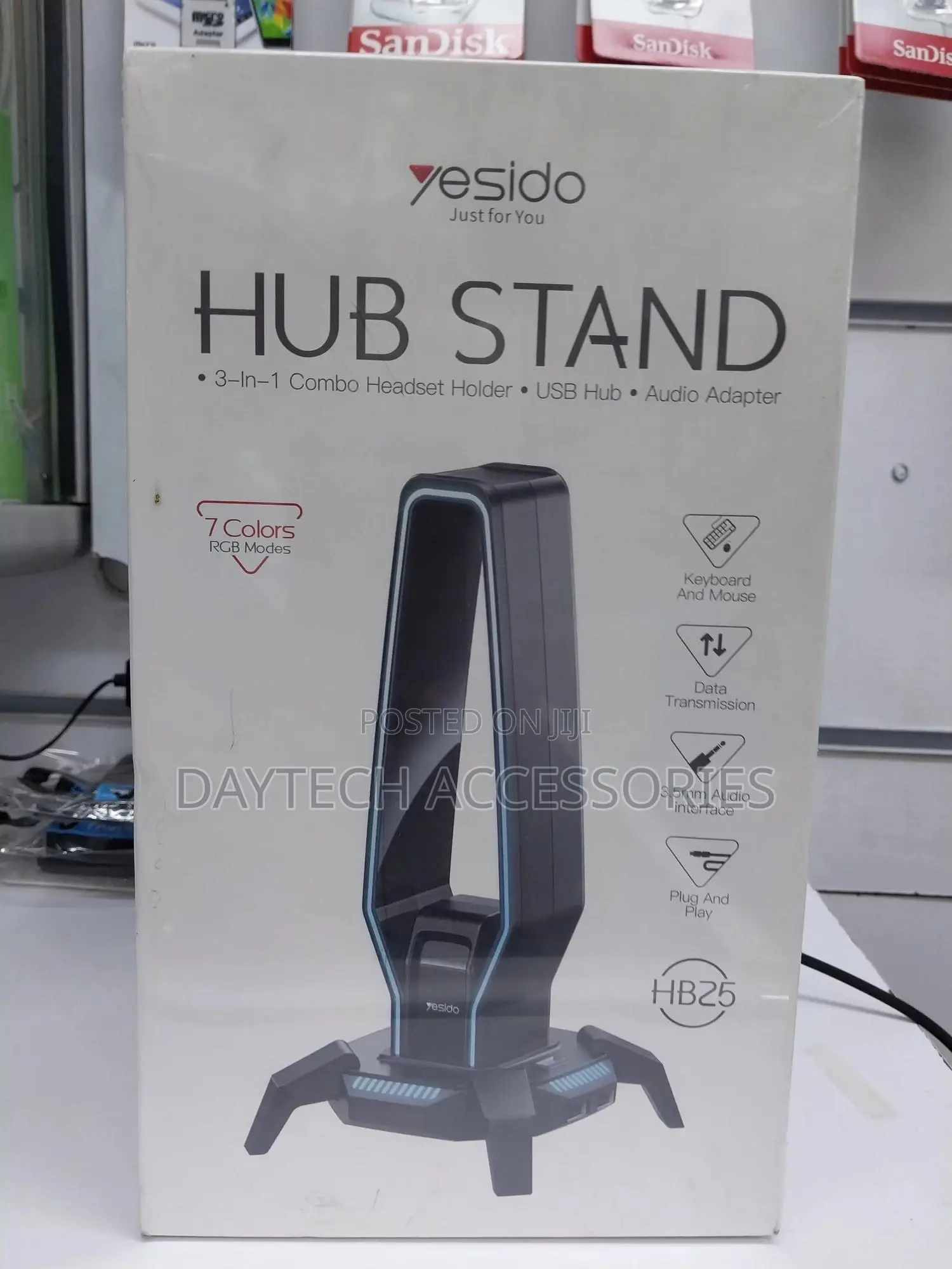 Yesido Hb25 3.5mm RGB Muiti Functionel Headphone Holder