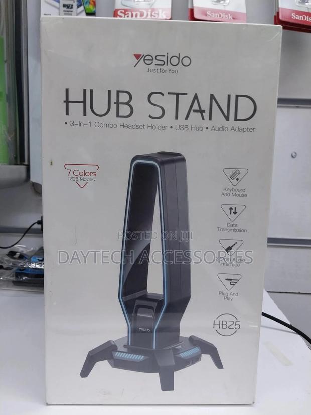 Yesido Hb25 3.5mm RGB Muiti Functionel Headphone Holder - thumbnail 2