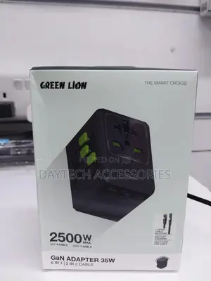 Green Lion Gan Travel Adapter 35w 6 in 1 | 2 in 2 Cable