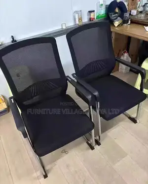 Office Chair: Fixed Mesh Conference Room Spot Bow Chair