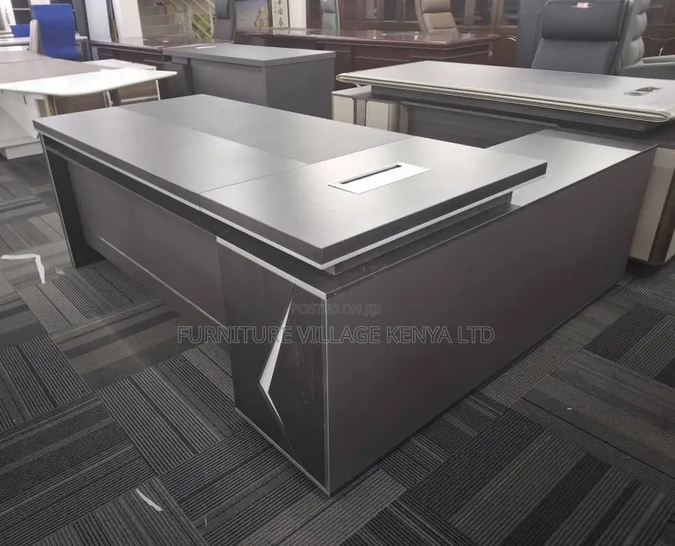 Office Desk: 180cm Managerial Table Come With Side Cupboard