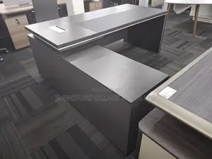 Office Desk: 180cm Managerial Table Come With Side Cupboard