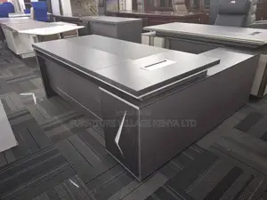 Office Desk: 180cm Managerial Table Come With Side Cupboard