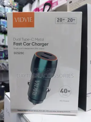 Vidvie Dual Pd 20w Type-C Ports Pd 40w Max Fast Car Charger