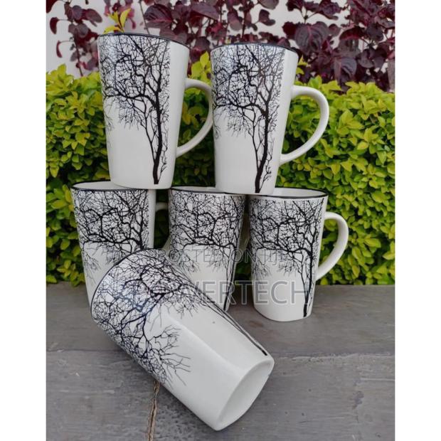*Set of 6 White Tree Mugs
