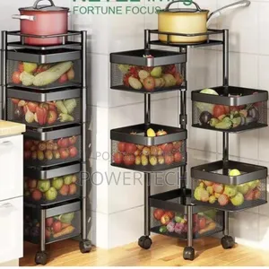 *Square Fruit Rack With Wheels