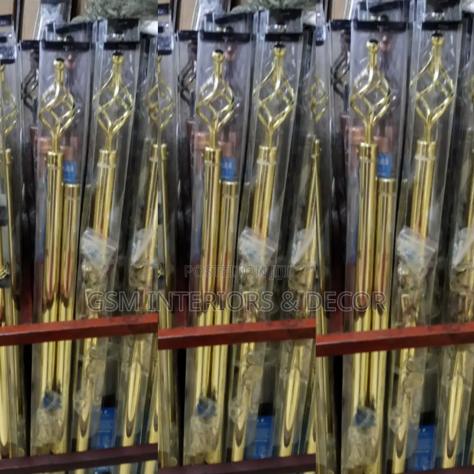 Golden Curtain Rods in Double Curtain Rods 1m