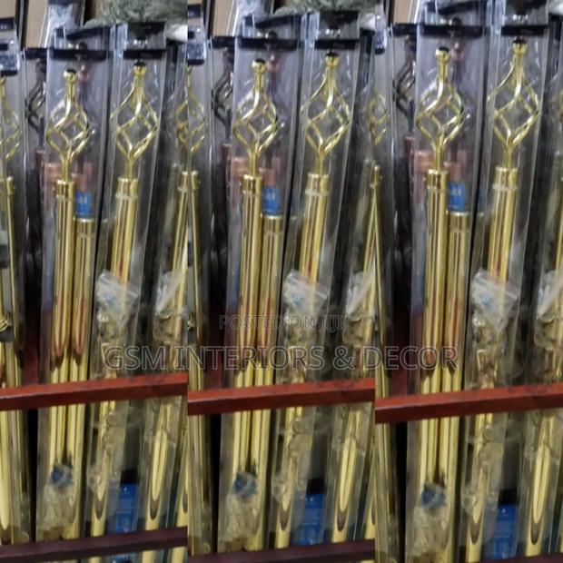 Golden Curtain Rods in Double Curtain Rods 1m