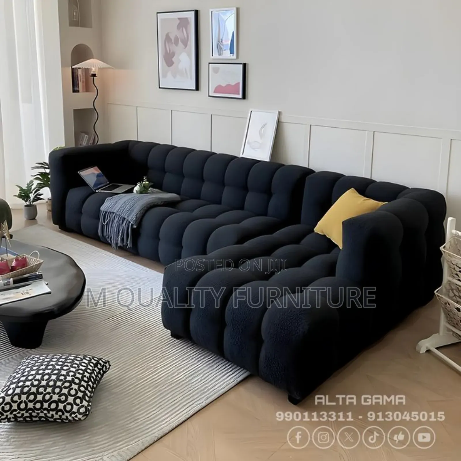 Black Bubble Corner Couch