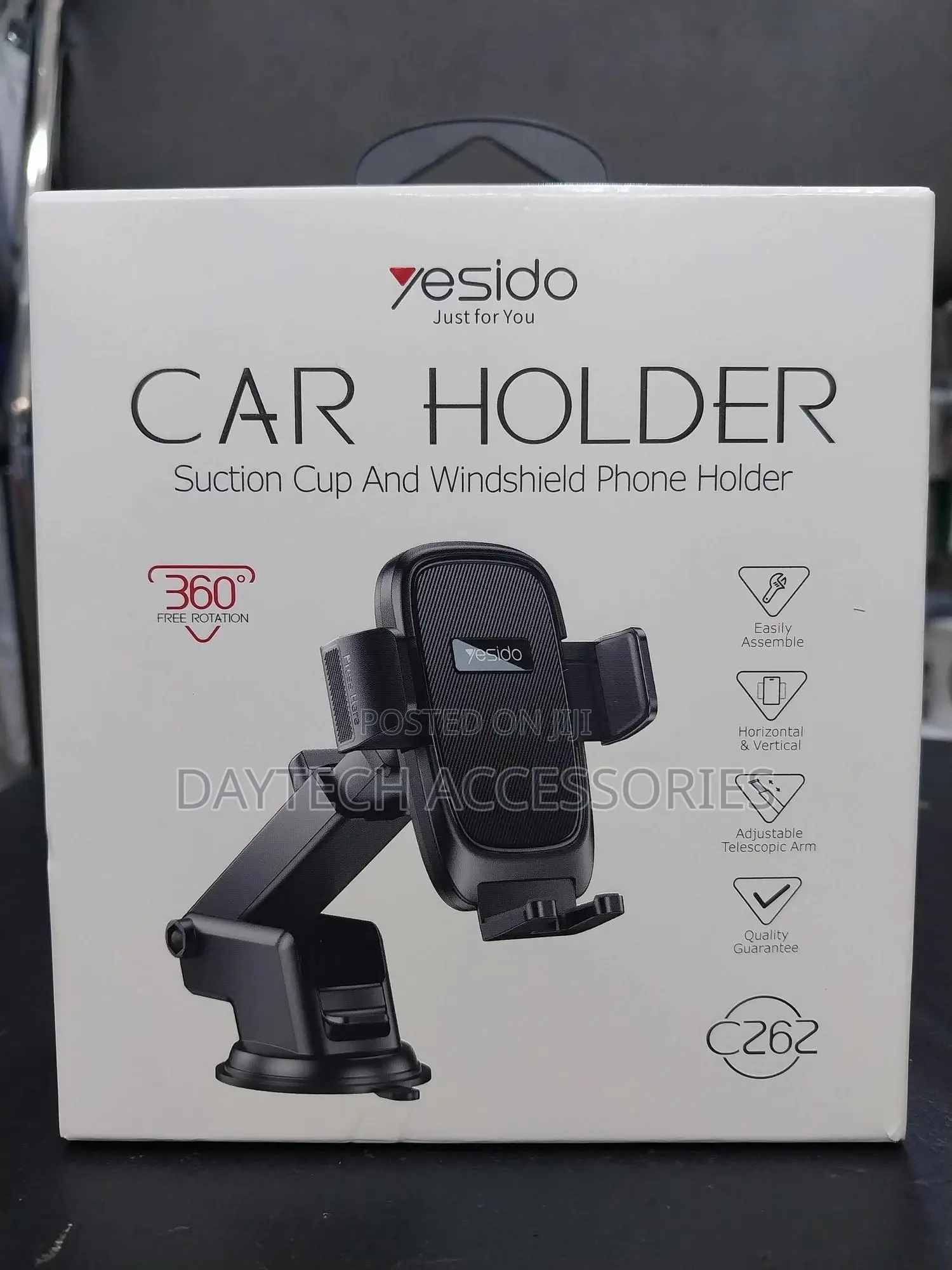 Yesido Suction Cup Retractable Adjustable Car Phone Holder