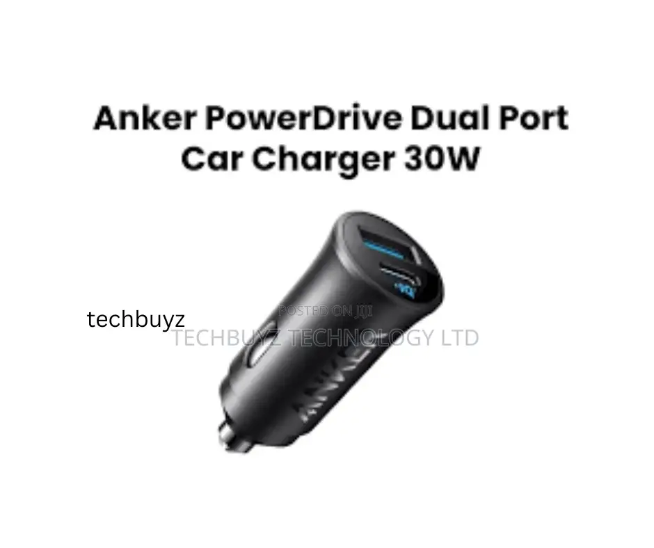 Anker Car Charger -(30w, 2 Ports) Black