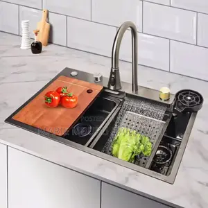 Kitchen Sink,Mixer Tap,Washing Glass Area Chopping Board