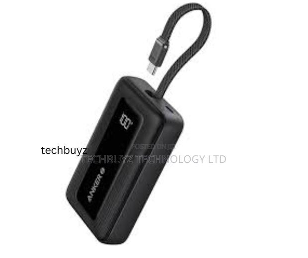 Anker Power Bank(,30w,Built-in Usb-C+Lightning Cable- Bla - thumbnail 2