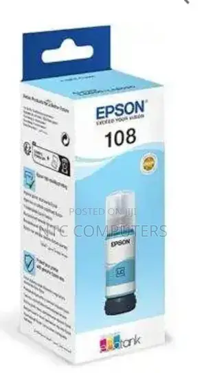 Epson 108 Ecotank Light Cyan Ink Bottle 70.0 Ml