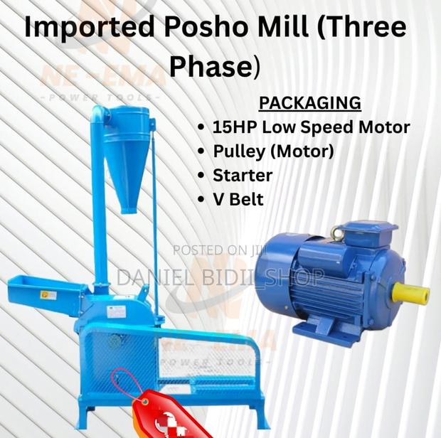 3phase Imported Electric Posho Mill 15hp Complete