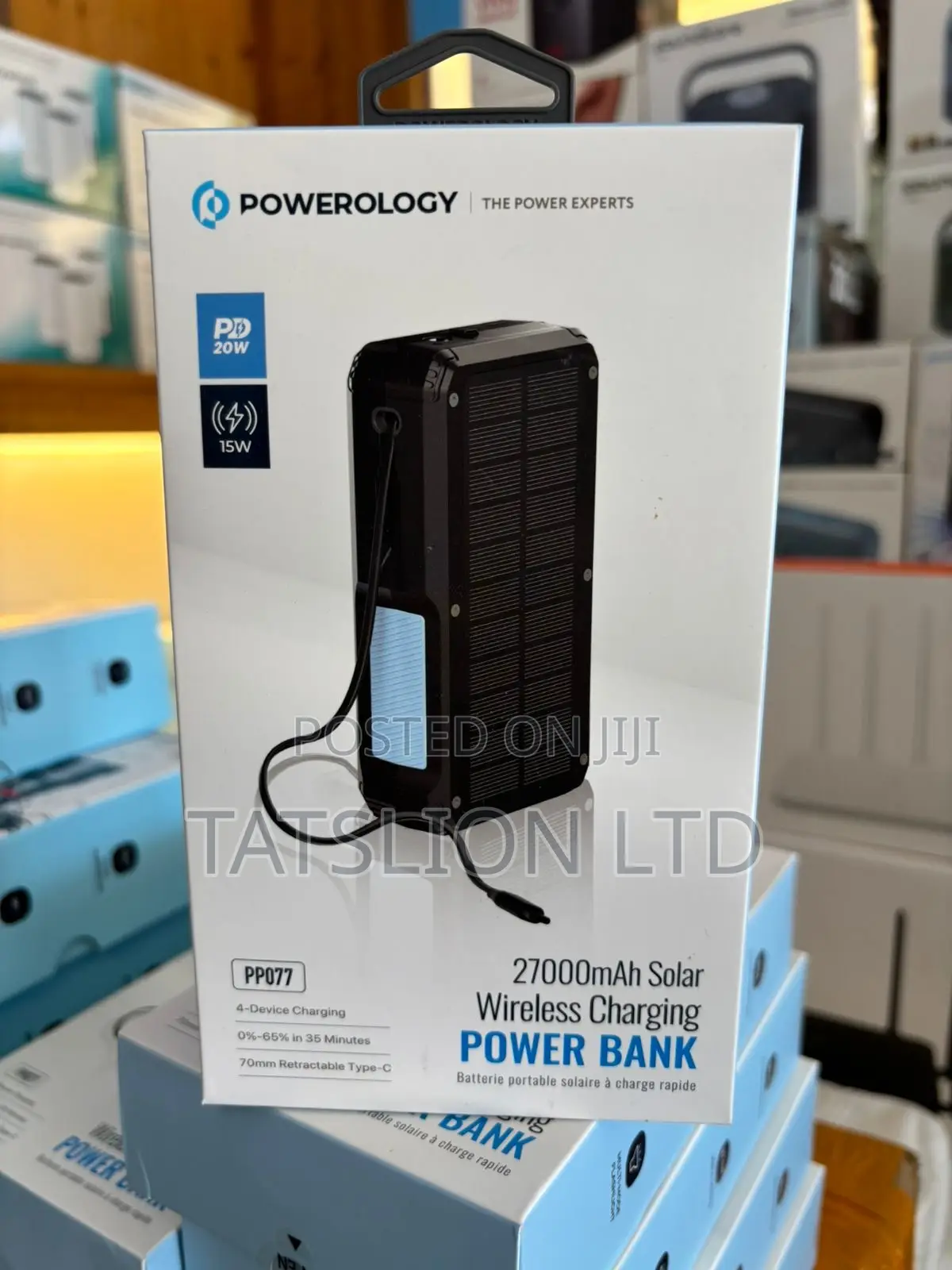 Powerology 27000mah Solar Wireless Charging Power Bank