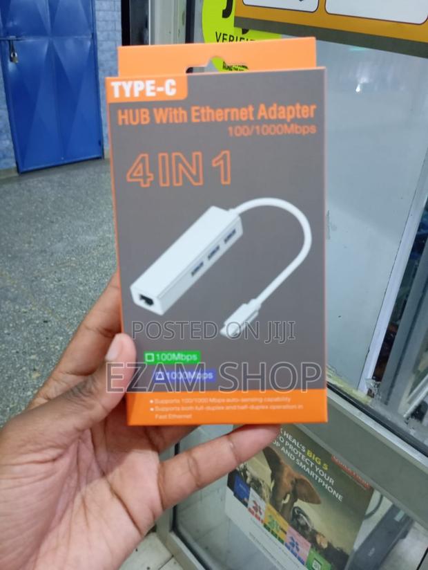4 in 1 Type C Hub With Ethernet Adapter 100/1000mbps - thumbnail 3