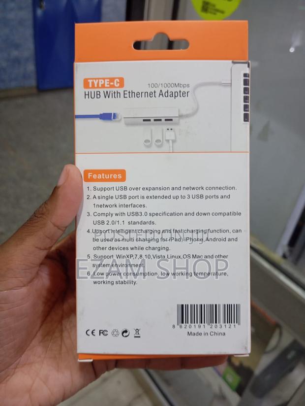 4 in 1 Type C Hub With Ethernet Adapter 100/1000mbps - thumbnail 4