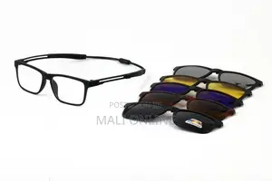 5-in-1 Magnetic Clip-on Sunglasses Tr90 Rectangle Frame